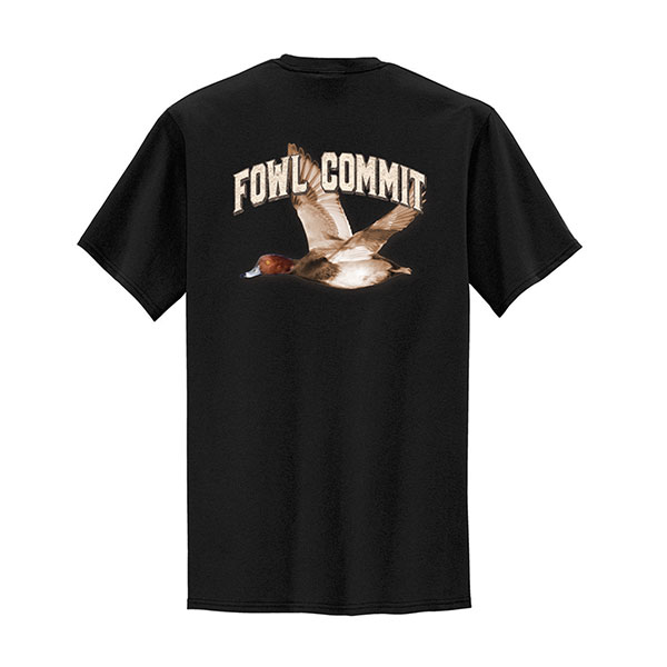 Fowl Commit Red Head Duck Black T Shirt