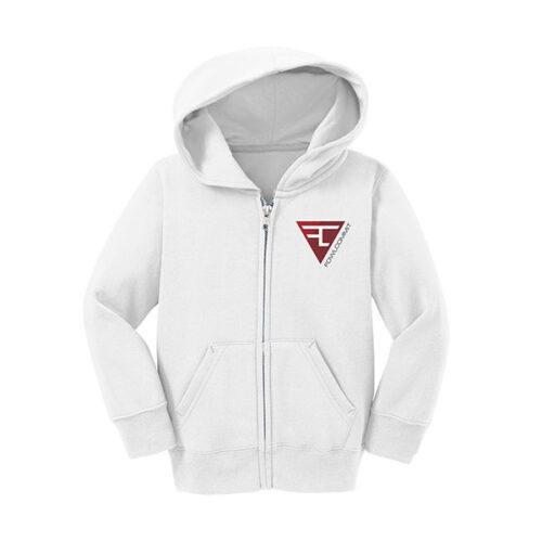 Fowl Commit Infant white poly fleece zip up hoodie
