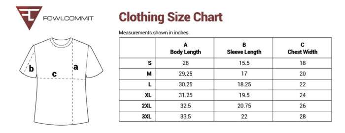 The Daffy Tee Size Chart