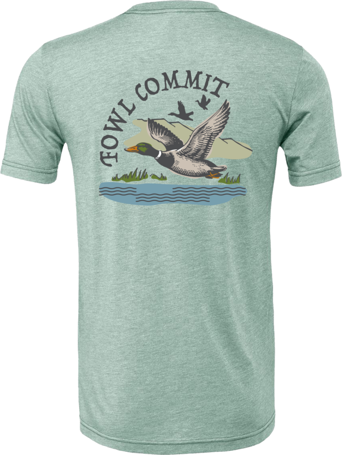 Retro Duck Design Heather Prism Blue